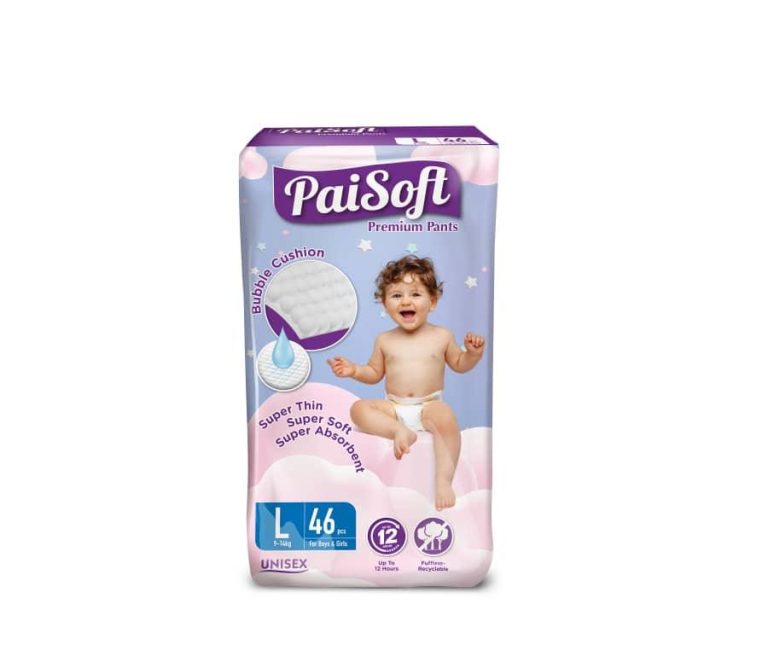 Paisoft Premium Pant-Style Baby Diapers L(9-14 kg)