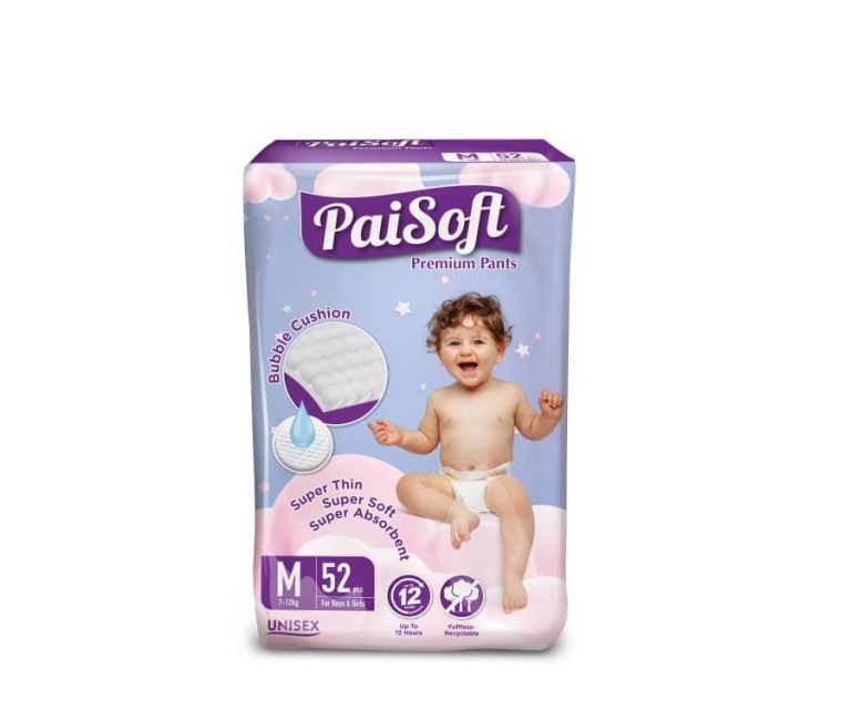 Paisoft Premium Pant-Style Baby Diapers M(7-12kg)