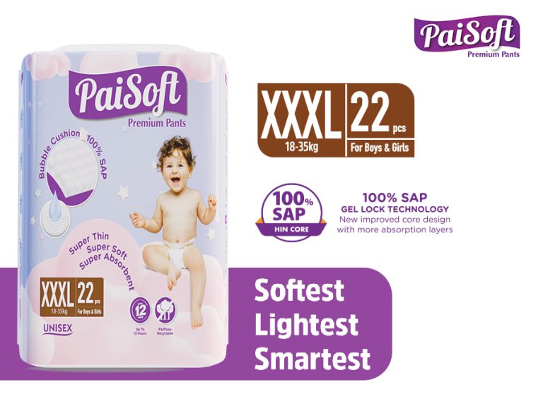 Paisoft Premium Pant-Style Baby Diapers XXXL(18-35kg)